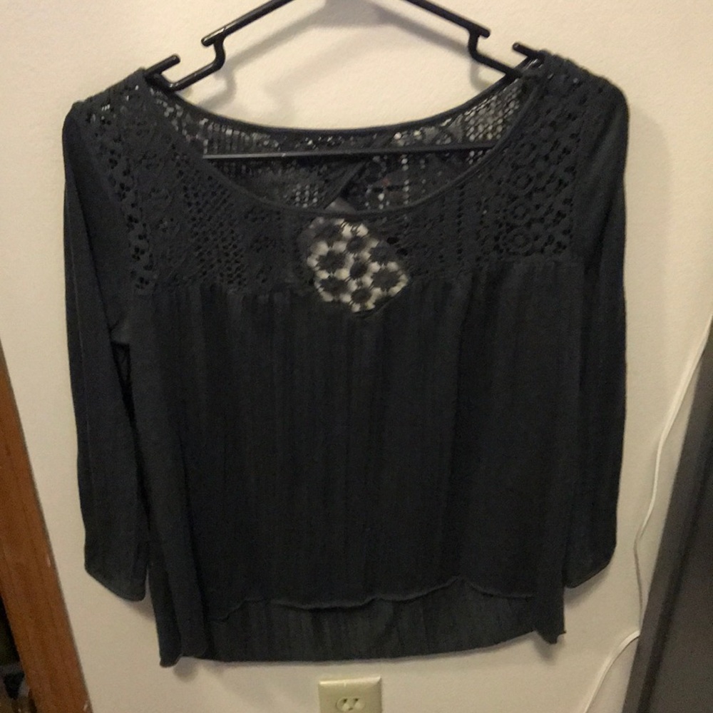 Gray Lace AE Blouse